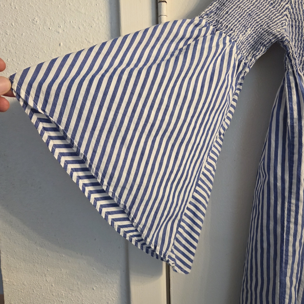 Blue Striped Off-Shoulder Top - Picture 4 of 6